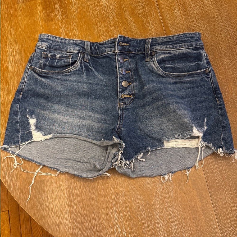 Kut from the Kloth Dark Blue Distressed Jean Shorts
